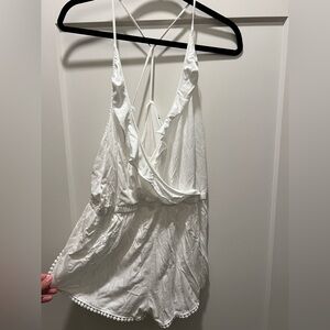 Topshop White Ruffled Swim Coverup